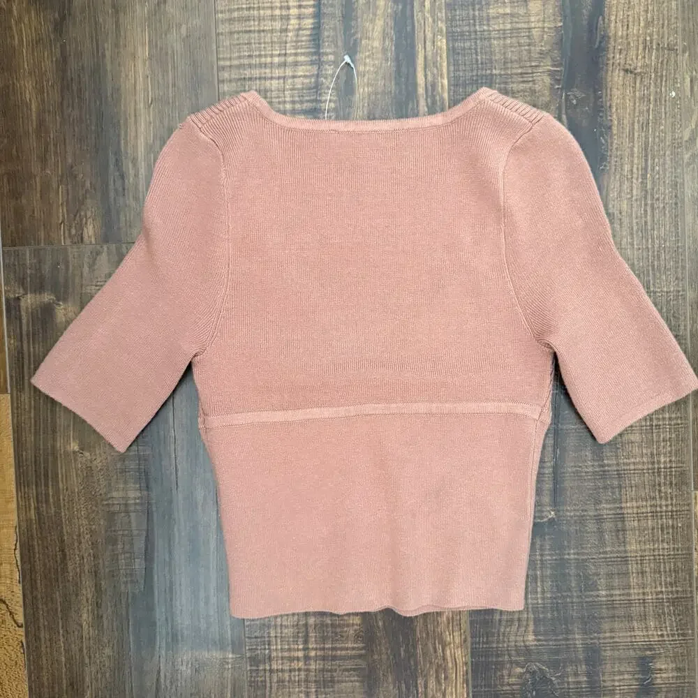 NWOT Free People Teagan Swit Short Sleeve Knit Ribbed Top Sweater - xs